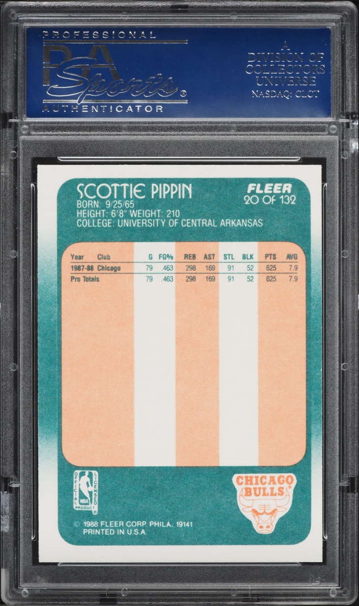 1988 Fleer Basketball Scottie Pippen ROOKIE #20 PSA 8 NM-MT