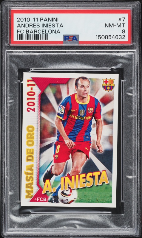 バルセロナ イニエスタ 2010 S 2010 Panini FC Barcelona Andres Iniesta #7 PSA 8 NM-MT on Fanatics