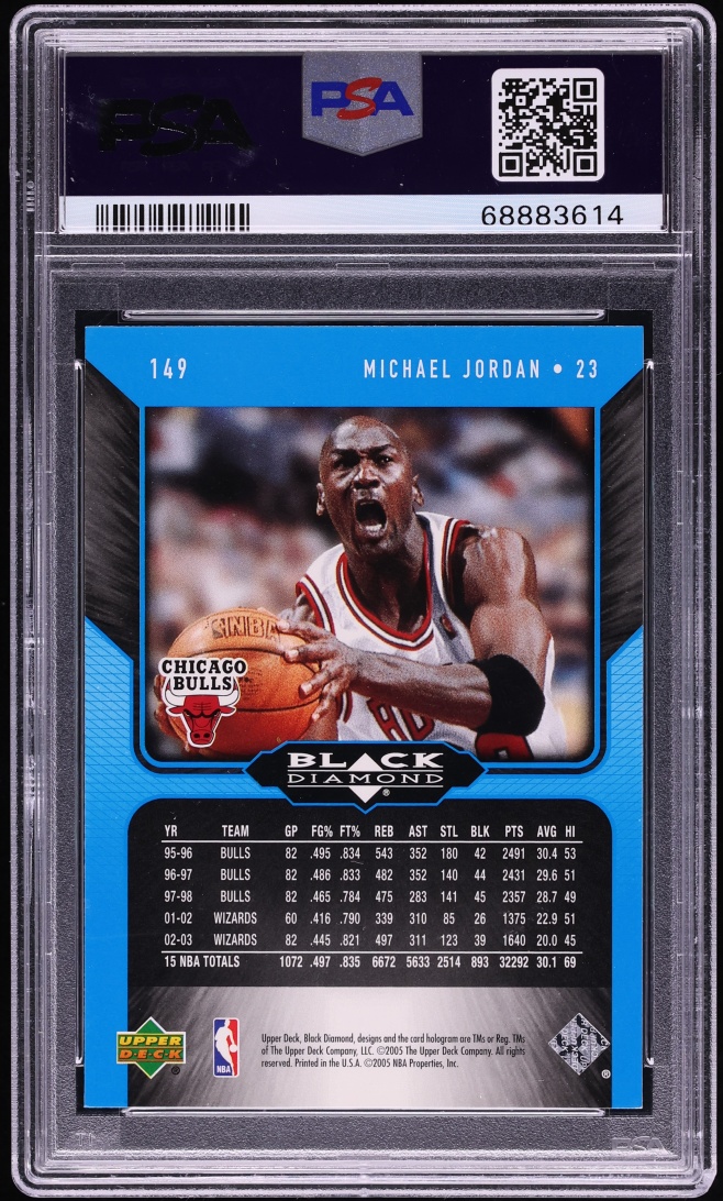 2004 Upper Deck Black Diamond Michael Jordan #149 PSA 9 MINT