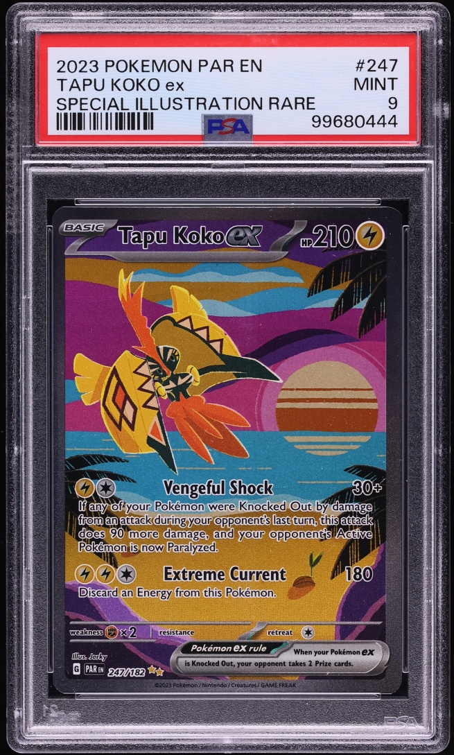 2023 Pokemon Scarlet & Violet Paradox Rift SIR Tapu Koko ex #247 PSA 9 MINT