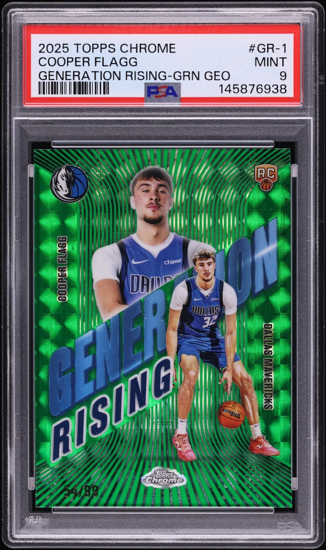 2025 Topps Chrome Generation Rising Green Geo Cooper Flagg ROOKIE /99 #GR-1 PSA 9 MINT