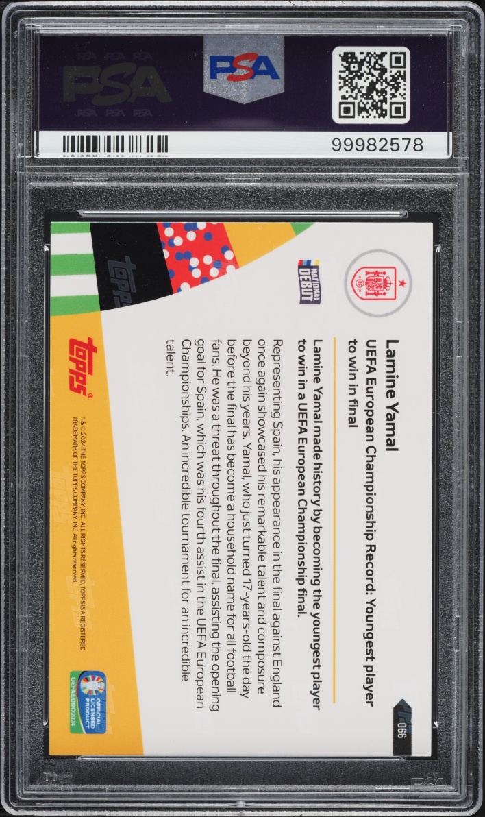 2024 Topps Now UEFA Euro Lamine Yamal #66 PSA 10 GEM MINT