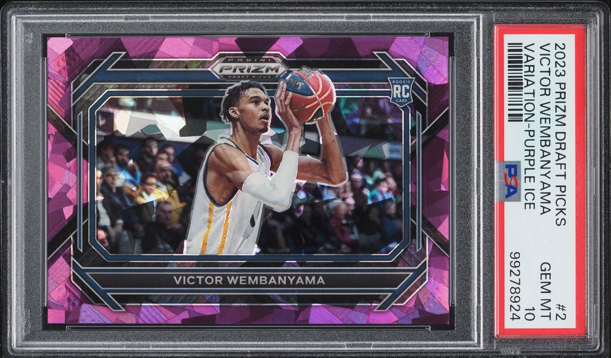 2023 Panini Prizm Draft Picks Purple Ice Victor Wembanyama ROOKIE /149 #2 PSA 10 GEM MINT