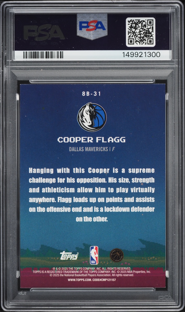 2025 Topps 8-Bit Ballers Holo Foil Cooper Flagg ROOKIE #8B-31 PSA 9 MINT