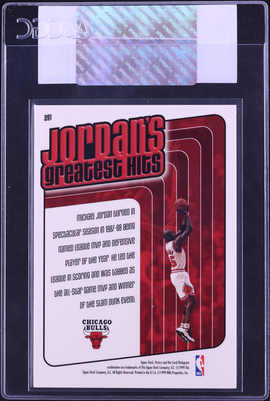 1999 Upper Deck Victory Michael Jordan #391 CGC AUTH