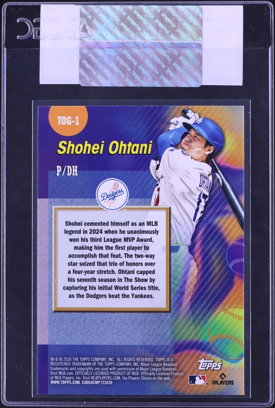 2026 Topps Titans Of The Game Shohei Ohtani #TOG-1 CGC AUTH