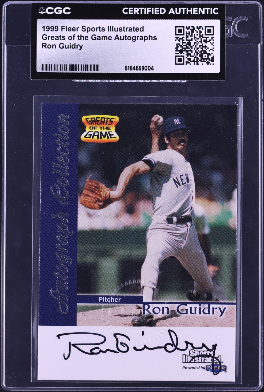 1999 Fleer Sports Illustrated Greats Of The Game Ron Guidry AUTO CGC AUTH