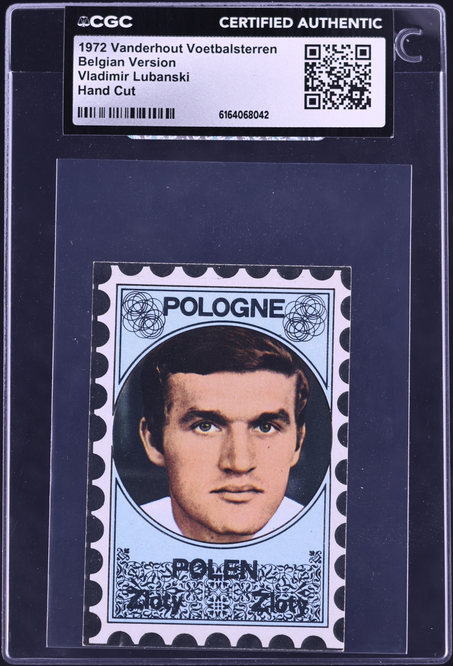 1972 Vanderhout Voetbalsterren Belgian Version Vladimir Lubanski HAND CUT CGC AUTH