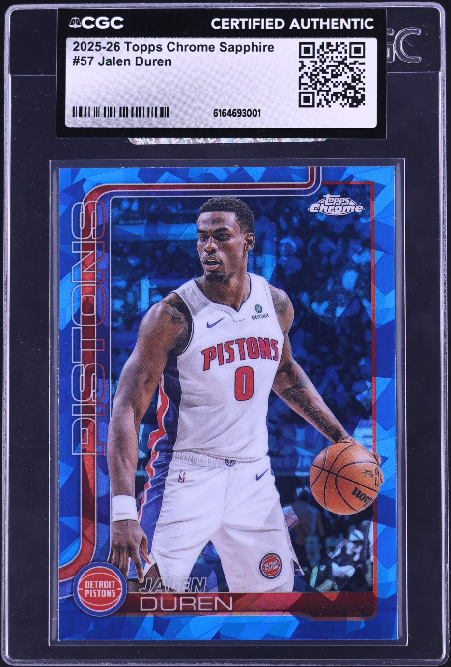 2025 Topps Chrome Sapphire Jalen Duren #57 CGC AUTH