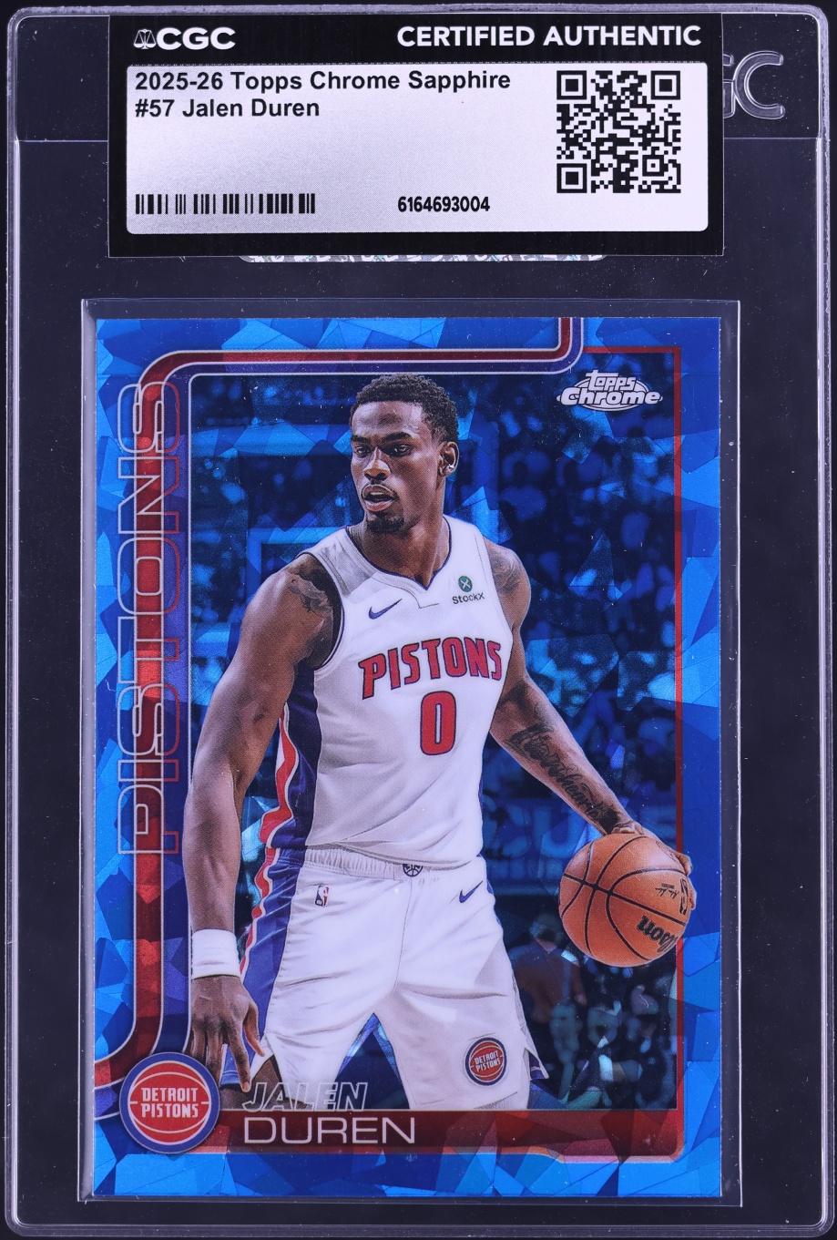 2025 Topps Chrome Sapphire Jalen Duren #57 CGC AUTH