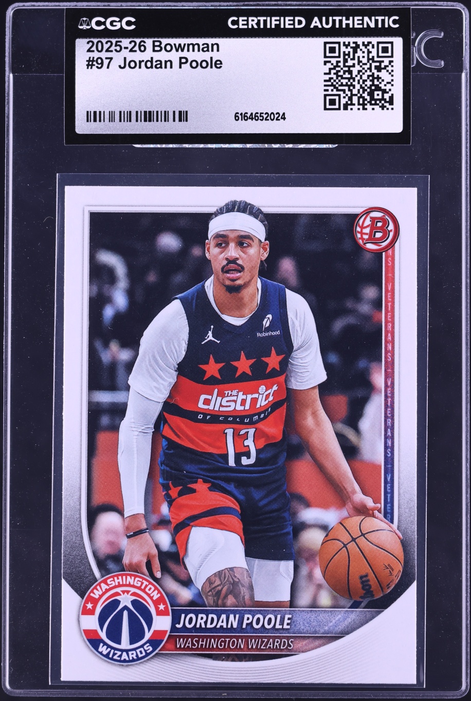 2025 Bowman Basketball  Jordan Poole #97 CGC AUTH