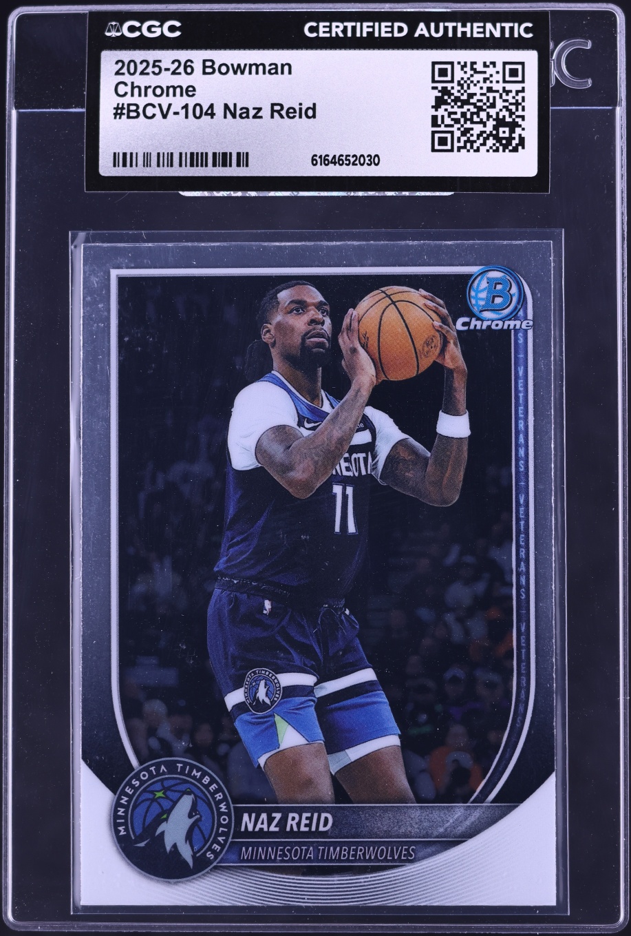 2025 Bowman Chrome Naz Reid #BCV-104 CGC AUTH