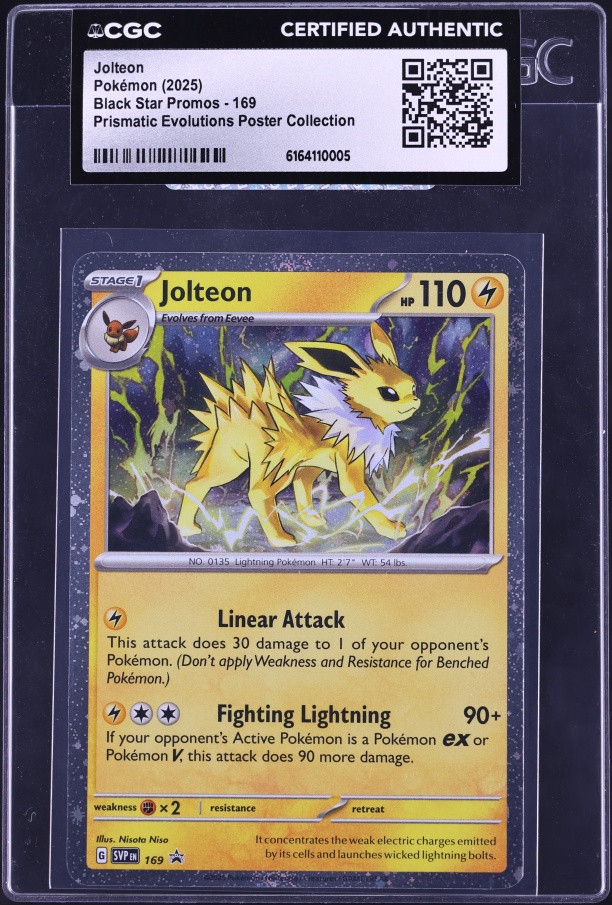 2025 Pokemon Scarlet & Violet Promo Prismatic Evolutions Jolteon #169 CGC  10 GEM MINT on Fanatics Collect
