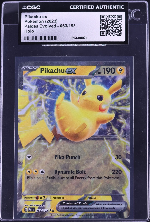 2023 Pokemon Scarlet & Violet Paldea Evolved Holo Pikachu ex #63 CGC 9 MINT on Fanatics Collect 2023 Pokemon Scarlet & Violet Paldea Evolved Holo Pikachu ex #63 CGC 9 MINT on Fanatics Collect
