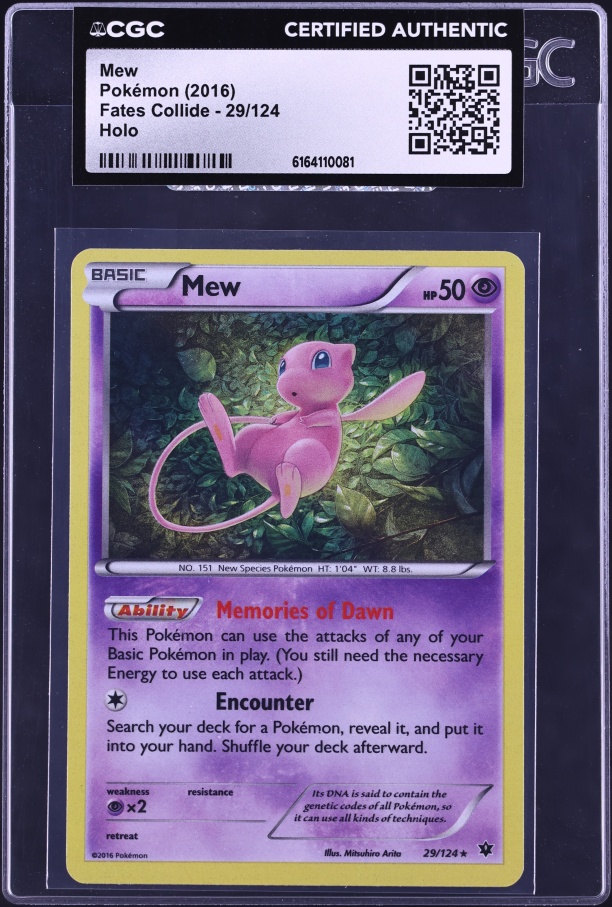 2016 Pokemon XY Evolutions 1st Place League Holo Mew #53 PSA 8 NM