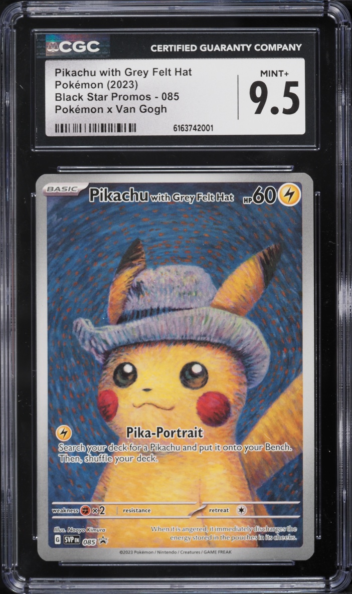 2023 Pokemon SV Promo Van Gogh Full Art Pikachu With Grey Felt Hat #85 CGC 9.5 MINT+