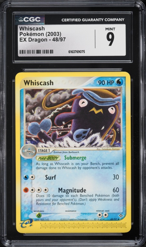 2004 Pokemon Japanese Bandai Kids Cards Advanced Series 6 Whiscash #329 CGC  9 MINT on Fanatics Collect