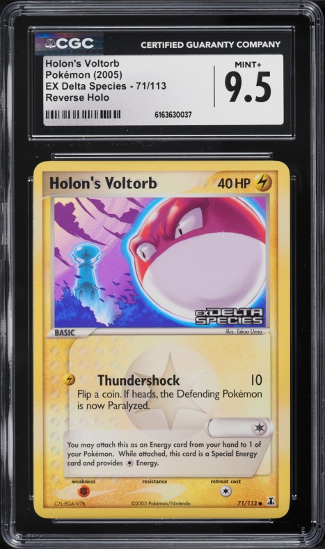 2005 Pokemon EX Delta Species Reverse Holo Holon's Voltorb #71 CGC 9.5 MINT+