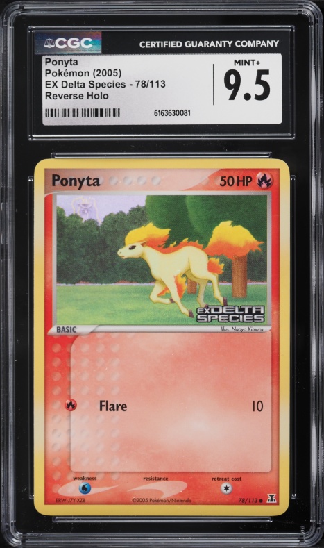 2005 Pokemon EX Delta Species Reverse Holo Ponyta #78 CGC 9.5 MINT+