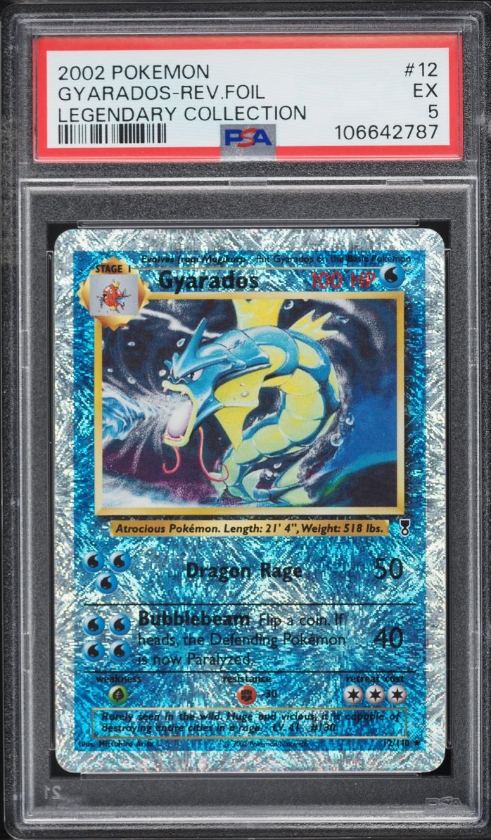 2002 Pokemon Legendary Collection Reverse Holo Gyarados #12 PSA 5 EX