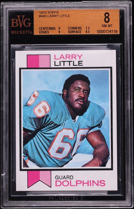 1973 Topps Football Larry Little #440 BVG 8 NM-MT