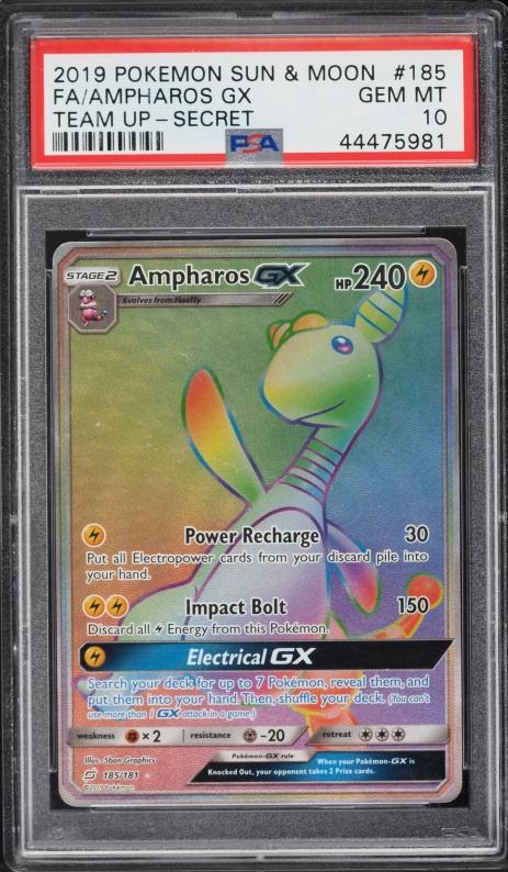 ampharos gx pokemon card - 185/181 - Team Up Lightning Lightning Power Recharge (30) Put all Electropower cards from your discard pile into your hand Ampharos Gx 43/181 Ultra Rare