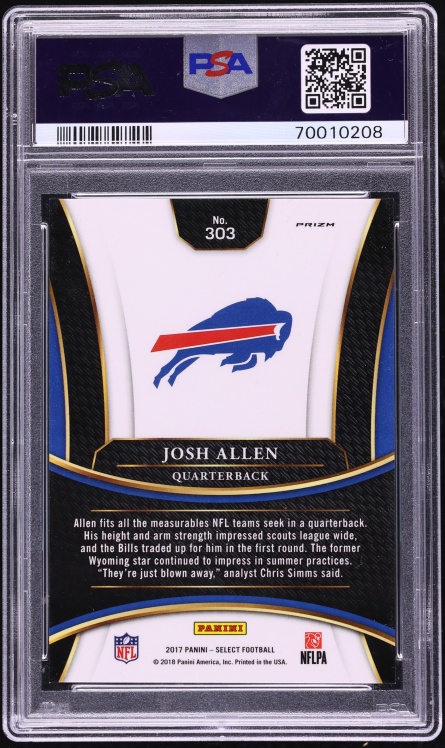 2017 Select XRC Silver Prizm Josh Allen ROOKIE #303 PSA 10 GEM MINT