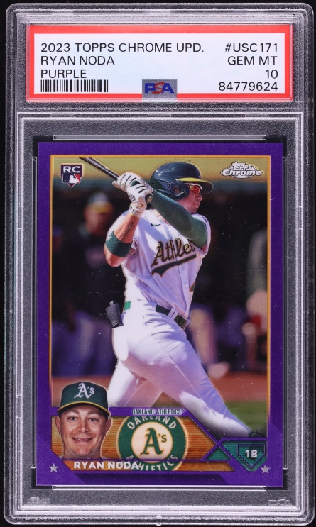 2023 Topps Chrome Update Purple Refractor Ryan Noda ROOKIE /250 #USC171 PSA 10 GEM MINT