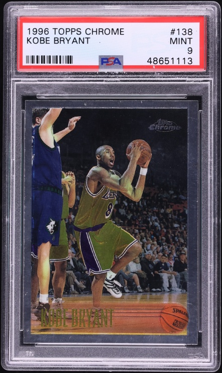 1996 Topps Chrome Kobe Bryant ROOKIE #138 PSA 9 MINT