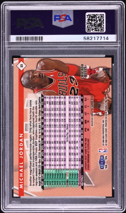 1998 Fleer Tradition Michael Jordan #23 PSA 10 GEM MINT