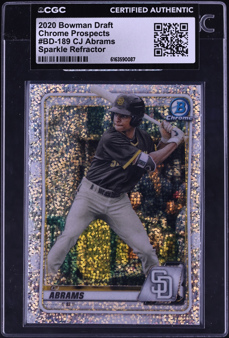 2020 Bowman Chrome Draft Prospects Sparkle Refractor CJ Abrams PROSPECT #BD-189 CGC AUTH