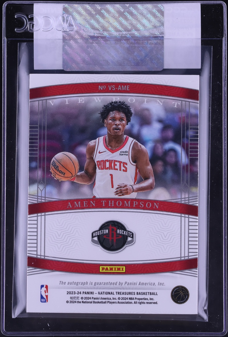 2023 National Treasures Viewpoint International Red Amen Thompson ROOKIE AUTO /8 CGC AUTH