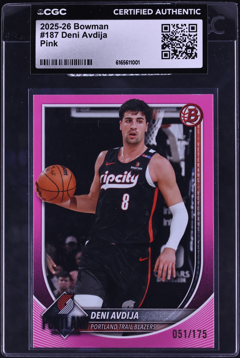 2025 Bowman Pink Deni Avdija /175 #187 CGC AUTH