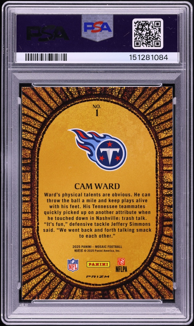 2025 Panini Mosaic Micro Prizm Cam Ward ROOKIE #1 PSA 10 GEM MINT