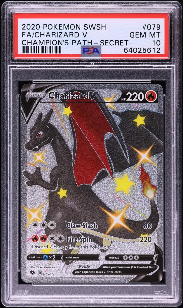 2020 Pokemon Sword & Shield Champion's Path Full Art Shiny Charizard V #79 PSA 10 GEM MINT