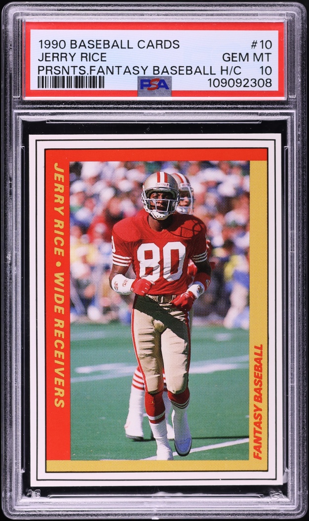 1990 Baseball Cards Presents Fantasy Jerry Rice #10 PSA 10 GEM MINT
