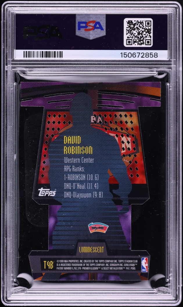 1998 Stadium Club Triumvirate Luminescent David Robinson #T9B PSA 10 GEM MINT