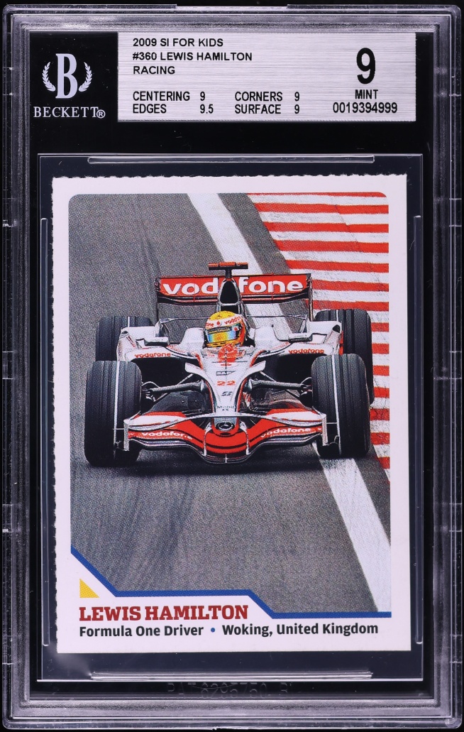 2009 Sports Illustrated For Kids Lewis Hamilton ROOKIE #360 BGS 9 MINT