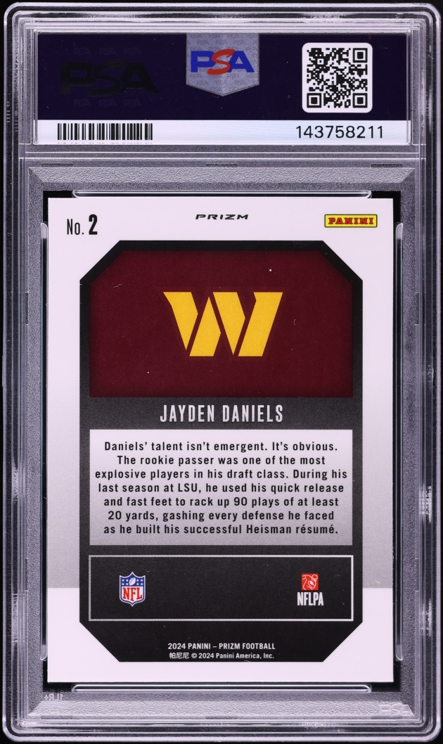 2024 Panini Prizm Emergent Green Jayden Daniels ROOKIE #2 PSA 9 MINT