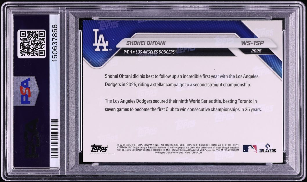 2025 Topps Now World Series Champions Shohei Ohtani #WS-1SP PSA 8 NM-MT