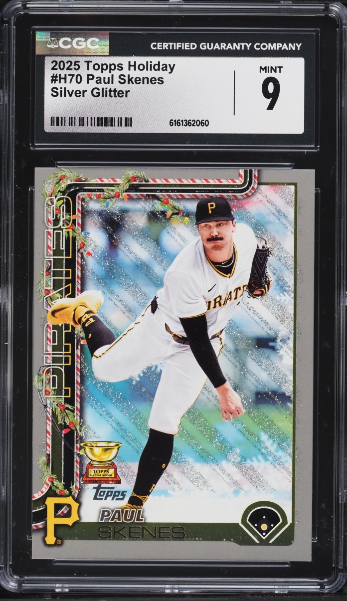 2025 Topps Holiday Silver Glitter Paul Skenes #H70 CGC 9 MINT