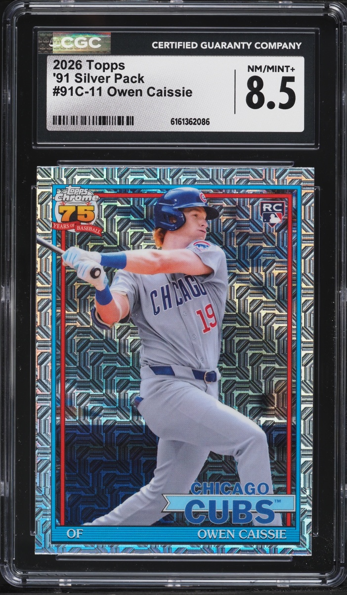 2026 Topps Chrome '91 Silver Pack Owen Caissie ROOKIE #91C-11 CGC 8.5 NM-MT+