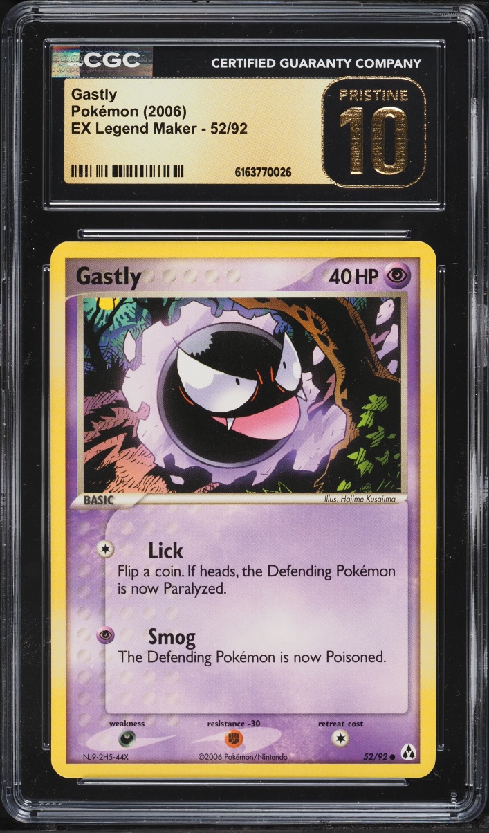 2006 Pokemon EX Legend Maker Gastly #52 CGC 10 PRISTINE