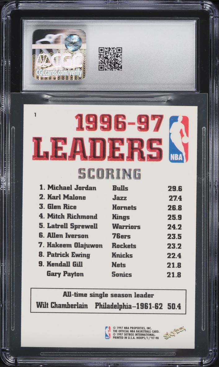 1997 Hoops Michael Jordan #1 CGC 9.5 MINT+
