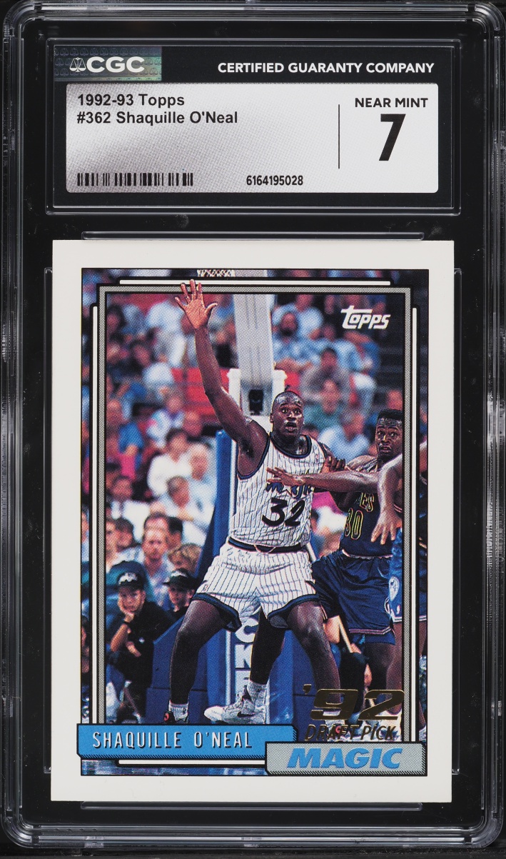 1992 Topps Basketball Shaquille O'Neal ROOKIE #362 CGC 7 NRMT