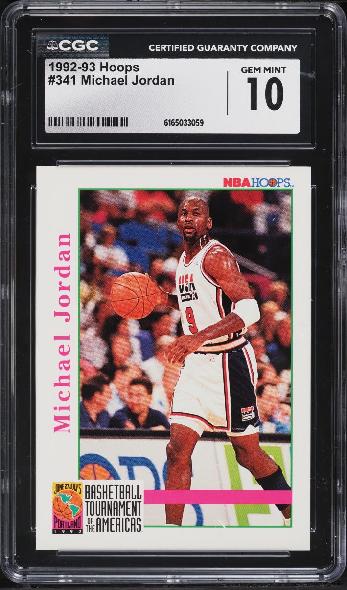 1992 Hoops USA Michael Jordan #341 CGC 10 GEM MINT