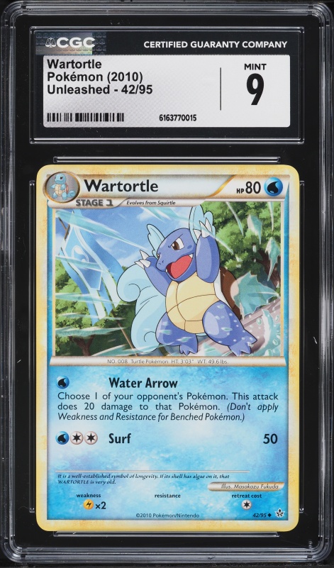 1999 Pokemon Base Set Shadowless 1st Edition Wartortle #42 CGC 8.5 NM-MT+ on Fanatics Collect 1999 Pokemon Base Set Shadowless 1st Edition Wartortle #42 CGC 8.5 NM-MT+ on Fanatics Collect