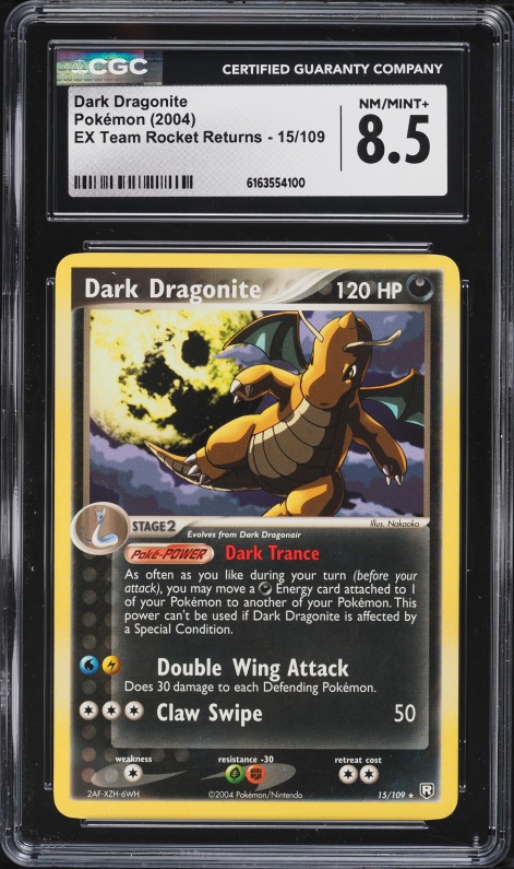 dark dragonite pokemon card Pokmon 1st Edition Holo 5/82 w Swirl for Sale in Chandler, AZ authenticated card carries a grade of 9 rare non holo pokemon cards