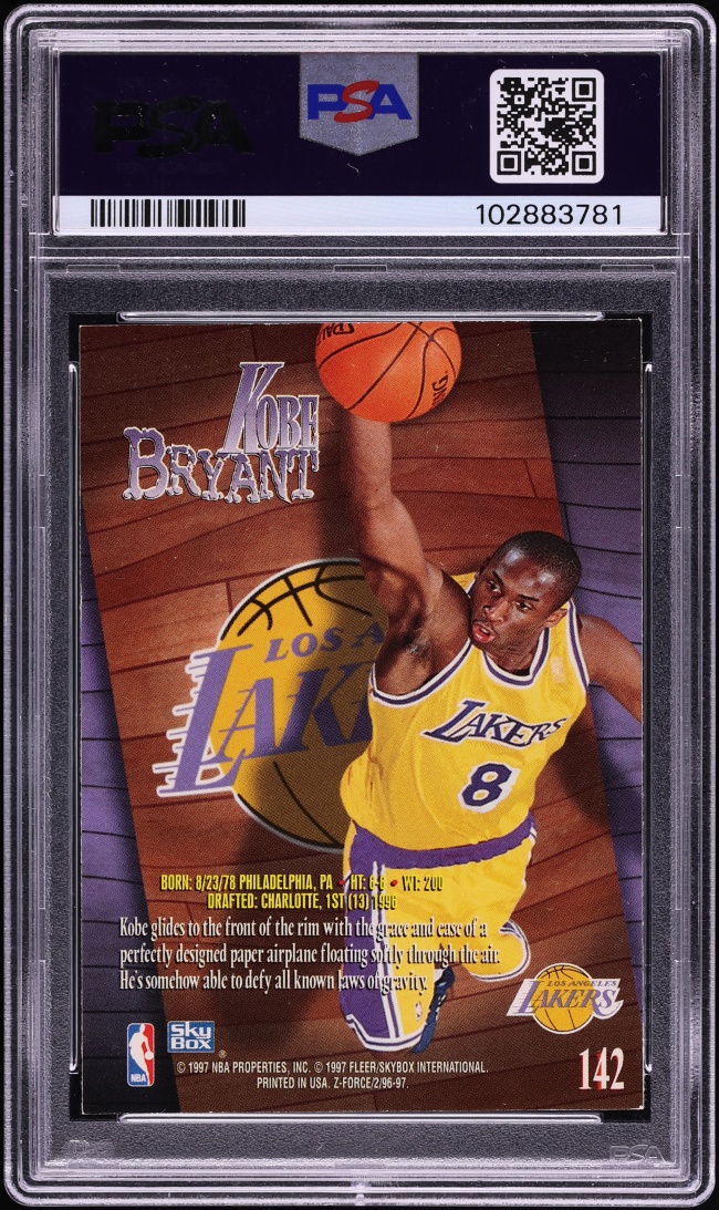 1996 Skybox Z-Force Kobe Bryant ROOKIE #142 PSA 8 NM-MT