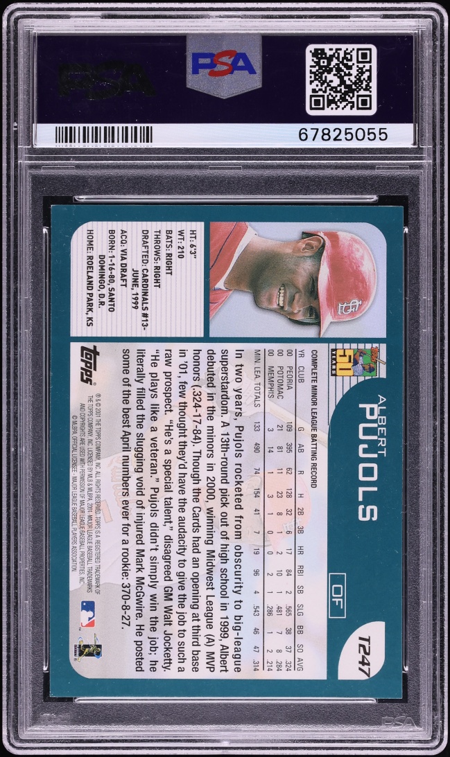 2001 Topps Traded Albert Pujols ROOKIE #T247 PSA 8 NM-MT